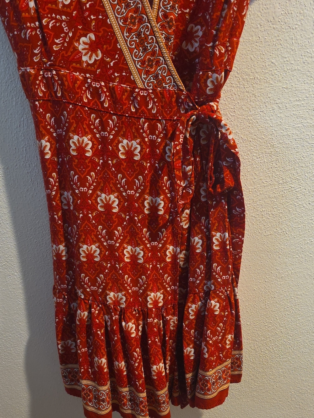 Zessica Floral Print Wrap Dress With Ruffle Hem - Picture 6 of 12